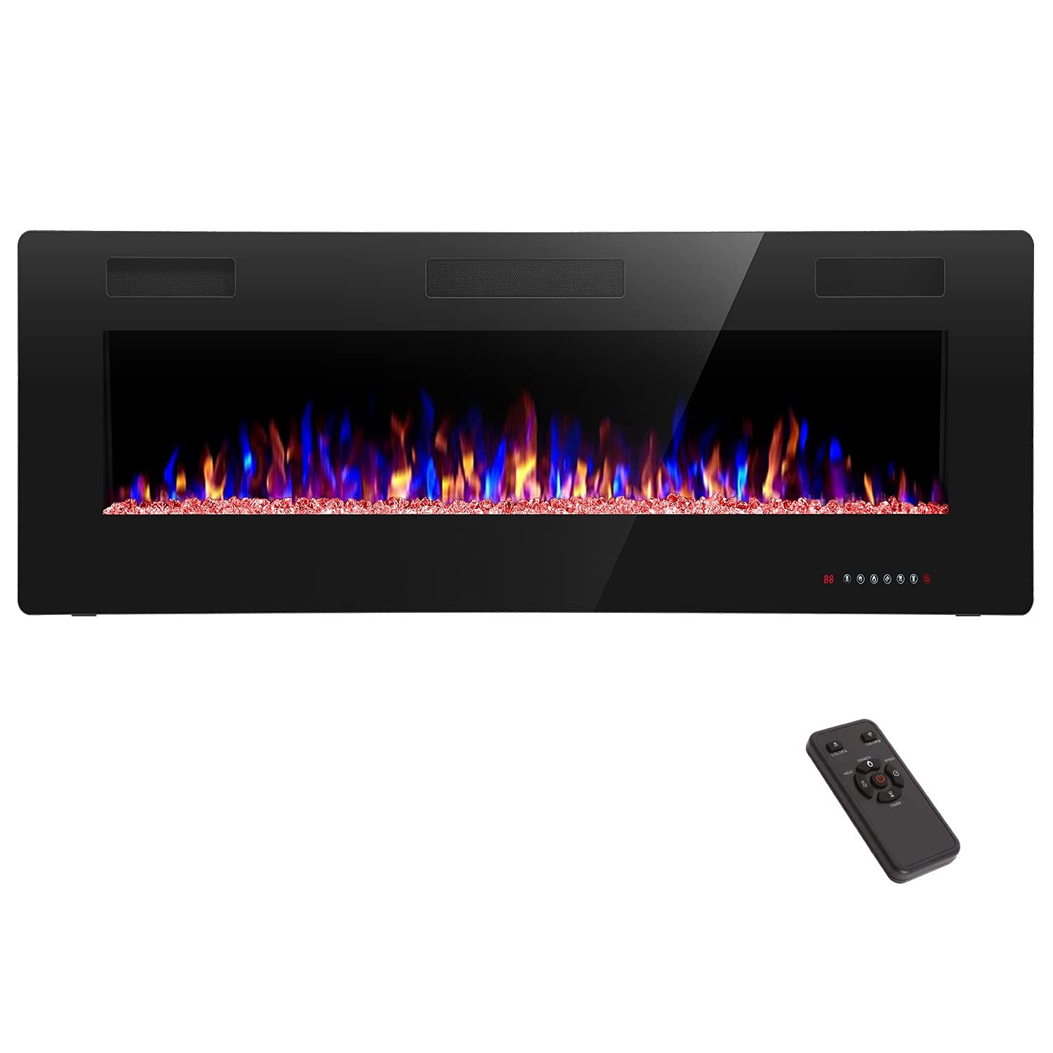 Electric Fireplace 30'' 36'' 42'' 50'' 60'' 68'' Wall Mounted Recessed Heater