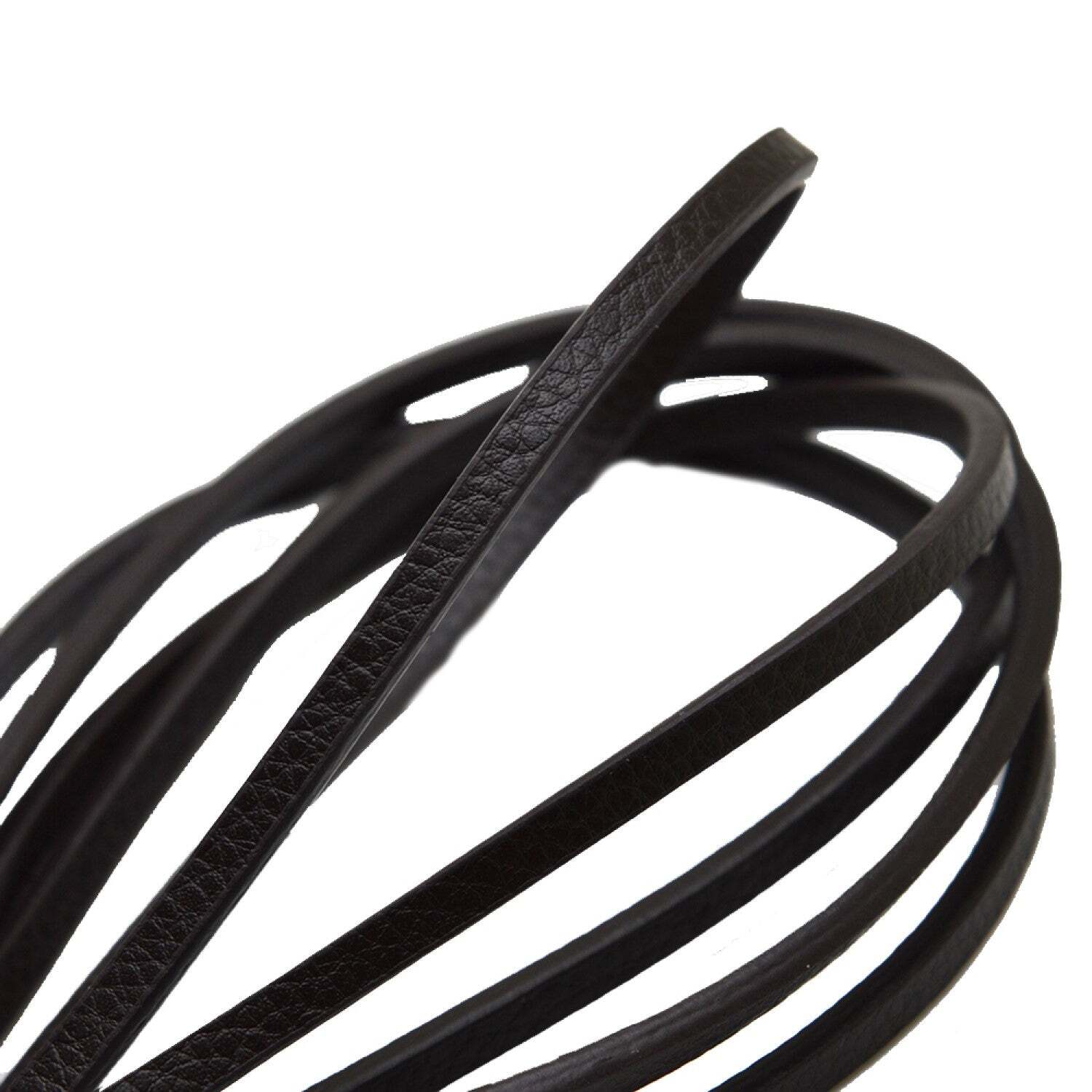 Flat Leather Cord 5x3 mm - Leather Strip for Jewelry Craft Making 1.1 yd. Brown