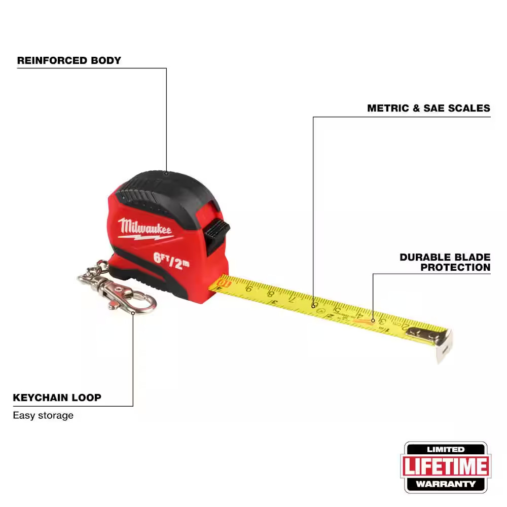 6 Ft. Keychain Compact Tape Measure