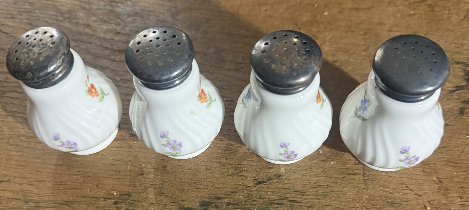 2 pairs Rosenthal salt & pepper 835 sterling tops