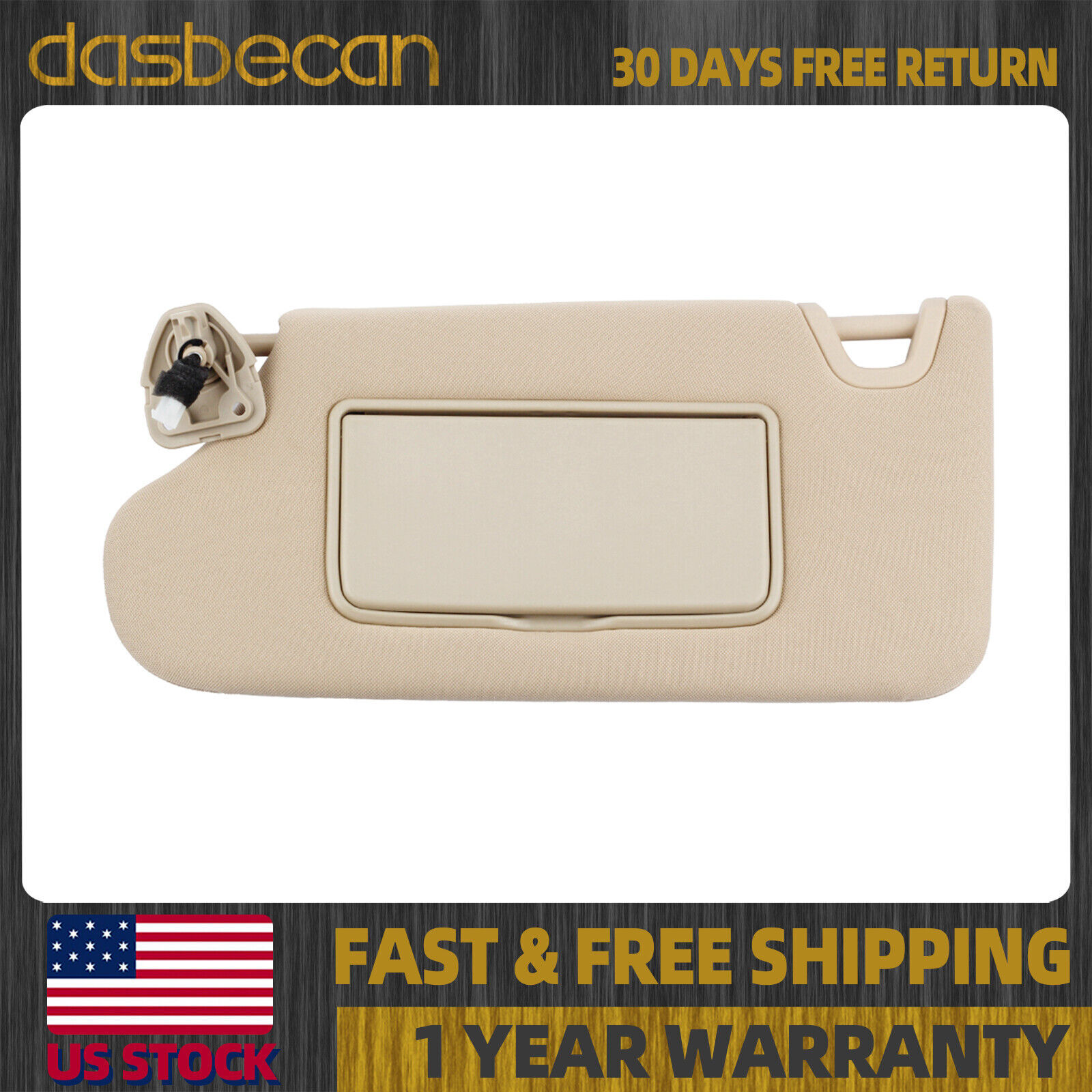 Left Driver Side Beige Sun Visor w/ Light For Nissan Altima 2013-2018 964013TA2A
