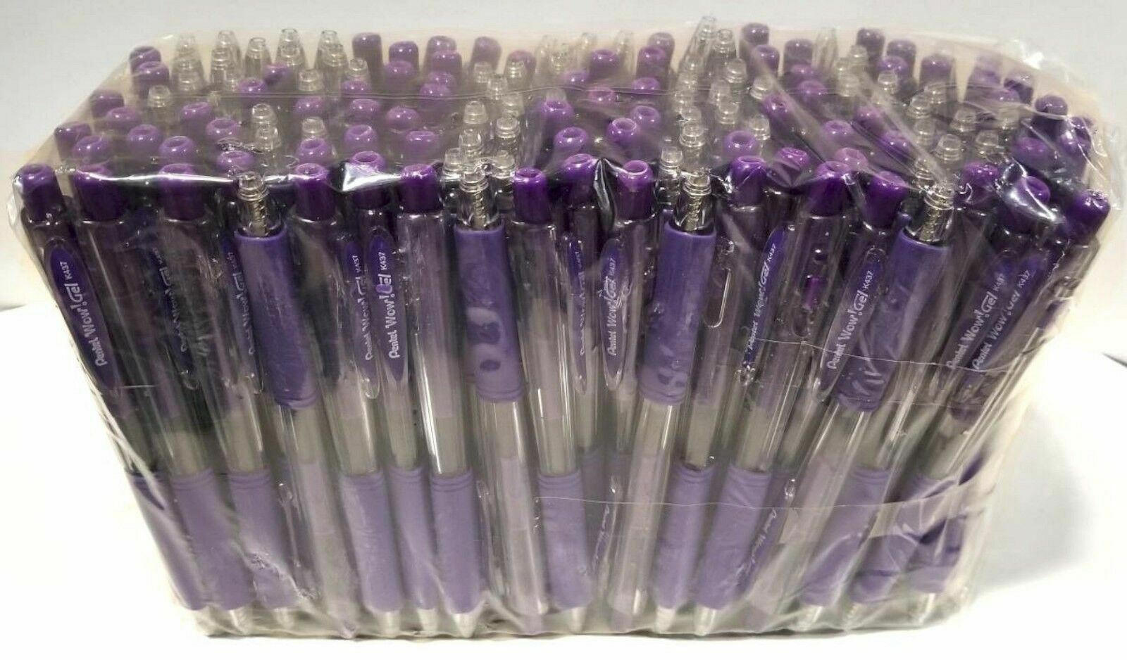 NEW Pentel WOW! Retractable Gel Pen VIOLET INK Medium .7mm BULK 144-pcs K437-V