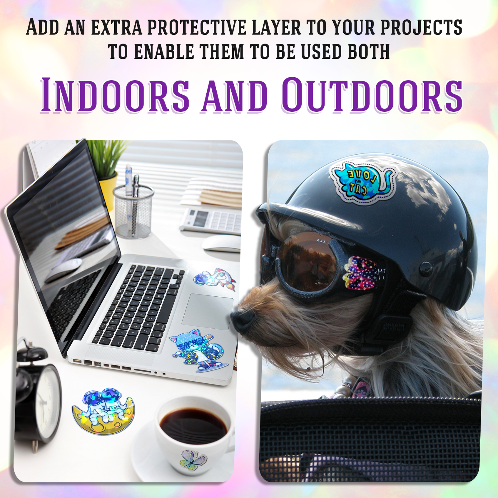 20PK Koala Holographic Clear Self-adhesive Laminting Sheets A4 Sticker Overlay