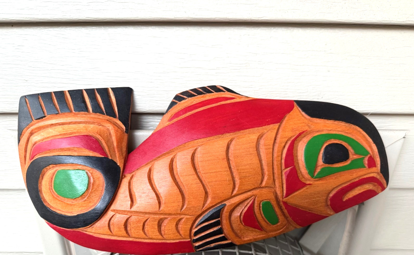 Northwest Coast Native Art Kwakwa̱ka̱ʼwakw Salmon carving