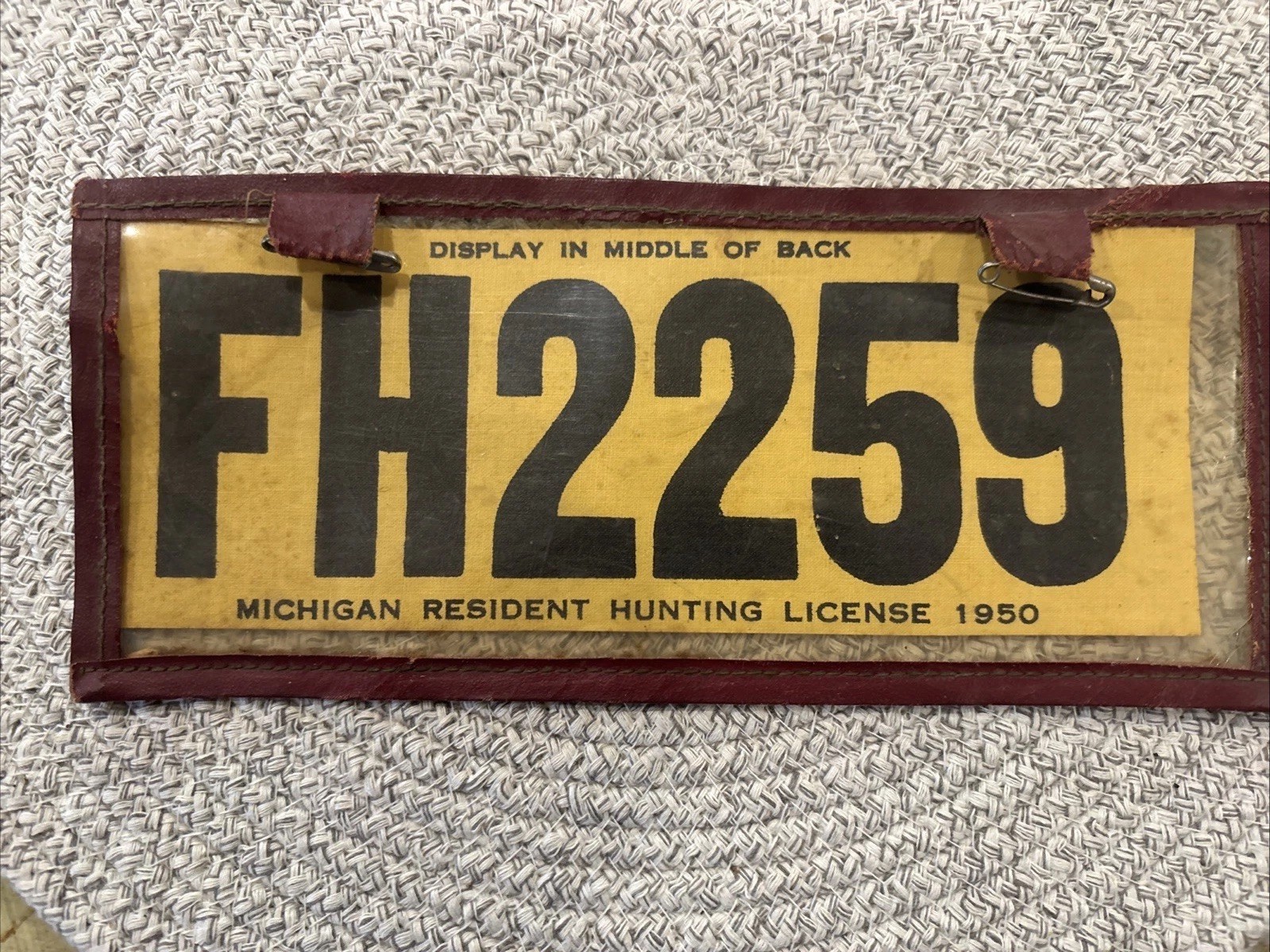 Vintage Cloth Michigan Resident Hunting License 1950