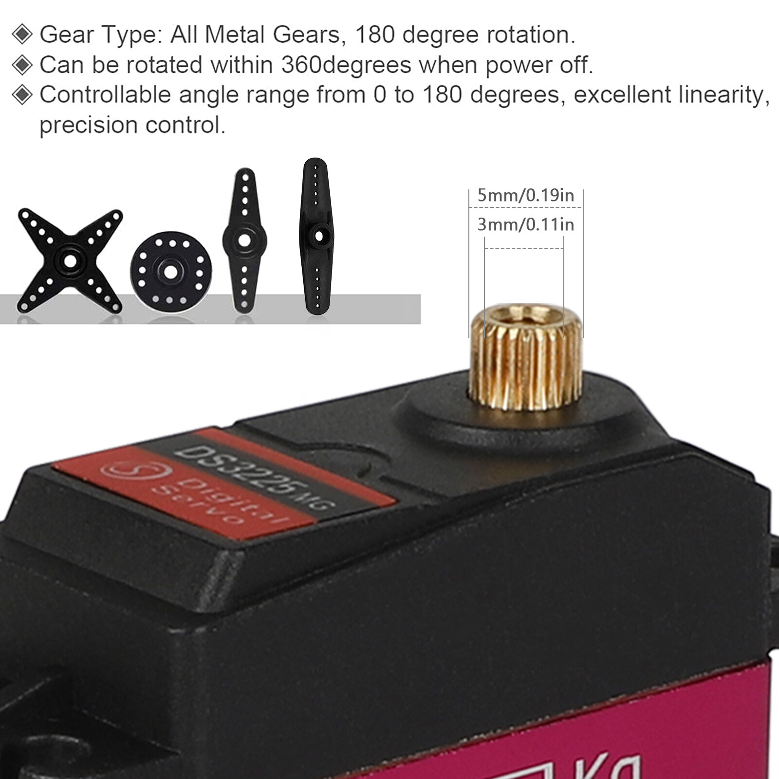 2Pcs 25KG Waterproof Digital Servo Metal Gear High Torque &Speed for RC Car Boot