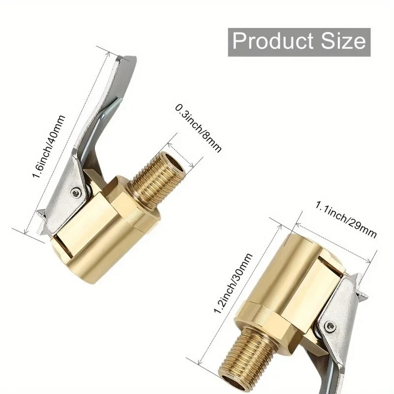 Heavy Duty Brass Tire Air Chuck Locking Quick Connect Inflator Hose Adapter 1PC✅