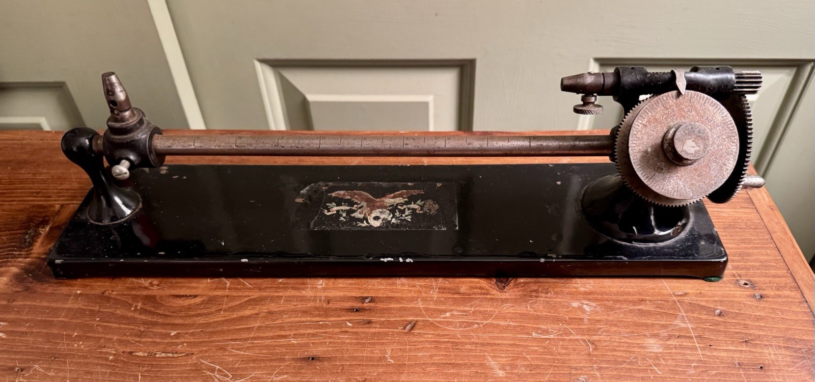 Rare Antique Textile Thread Counter Iron and Brass￼.