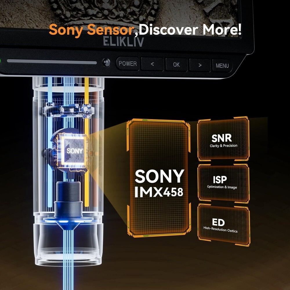 Elikliv 4K Soldering Digital Microscope 52MP 10.1" HDMI with 360° Flex Arm Stand