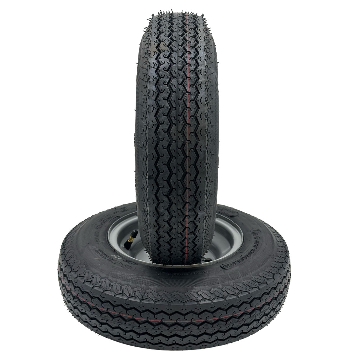 Set of 2 - 4.80x8 6 Ply Trailer Tire Assembly (16")