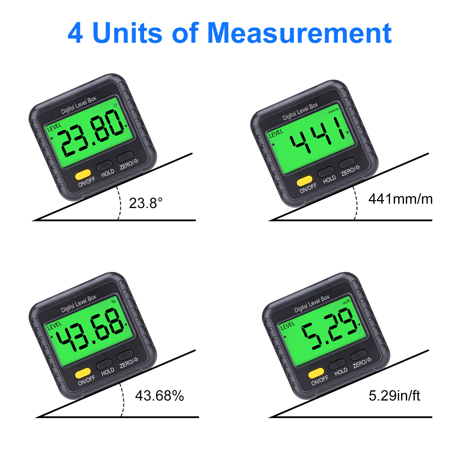 LCD Magnetic Digital Level Box Gauge Angle Meter Finder Protractor Inclinometer