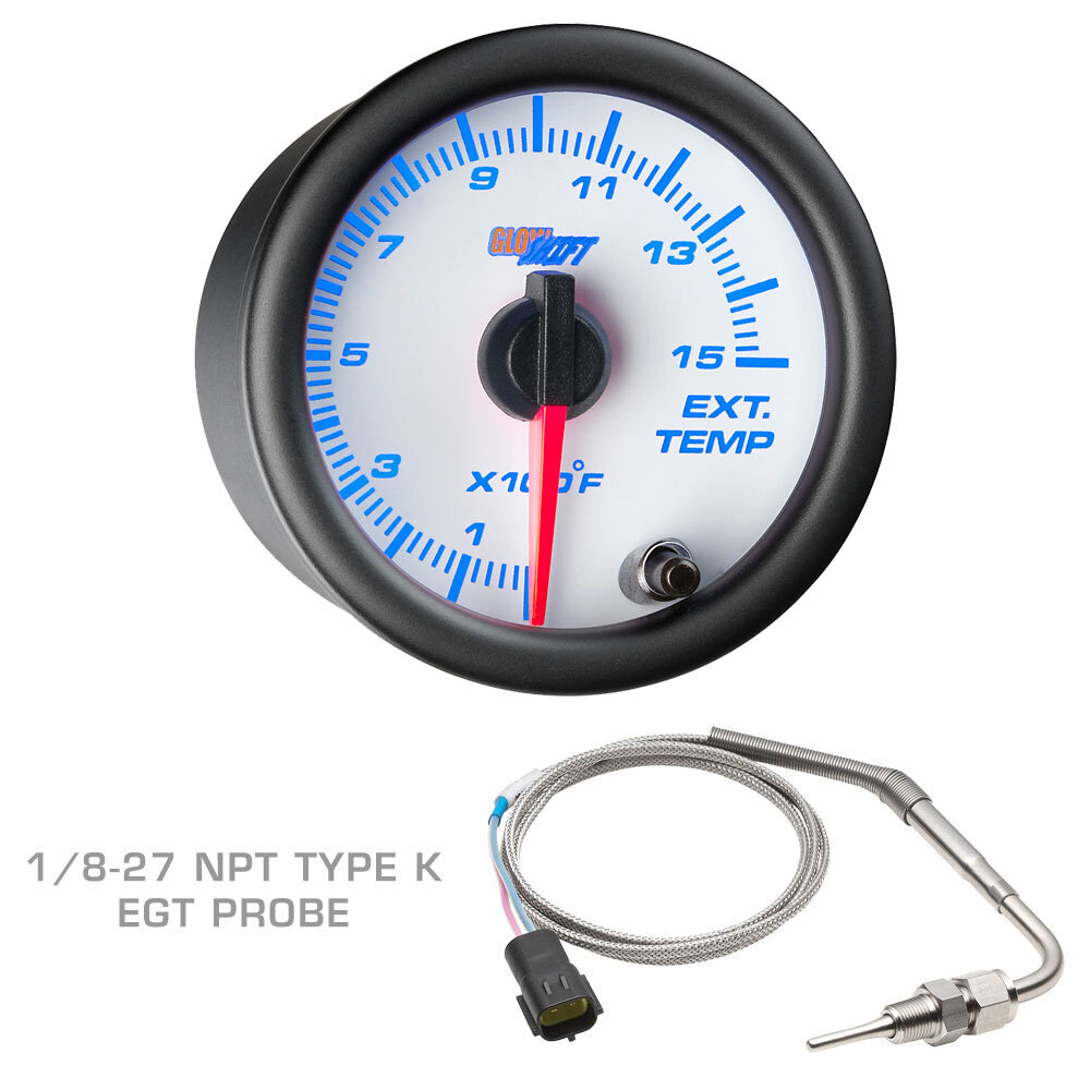 GlowShift W7 Boost EGT Trans Temp Gauges + Black Pod for 03-09 Dodge Ram Cummins