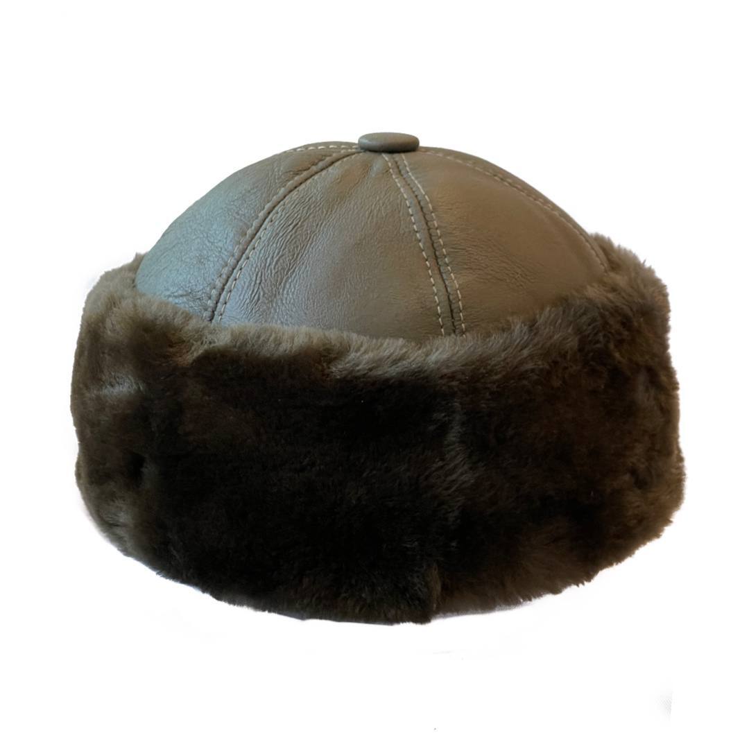 Real Shearling Sheepskin Winter Hat | Fur Beanie Leather Skull Hat
