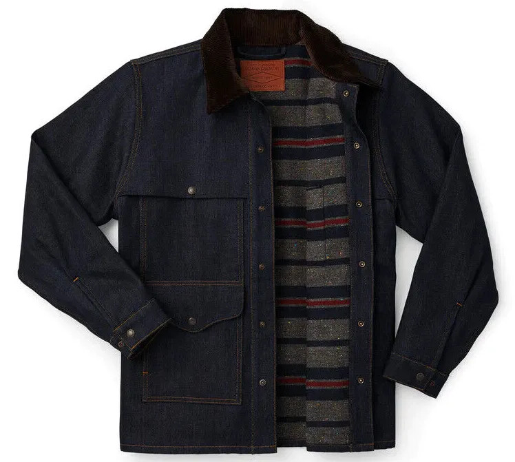 Filson Lined Denim Cruiser Jacket NWT Raw Indigo USA Made Wool Lined Workwear