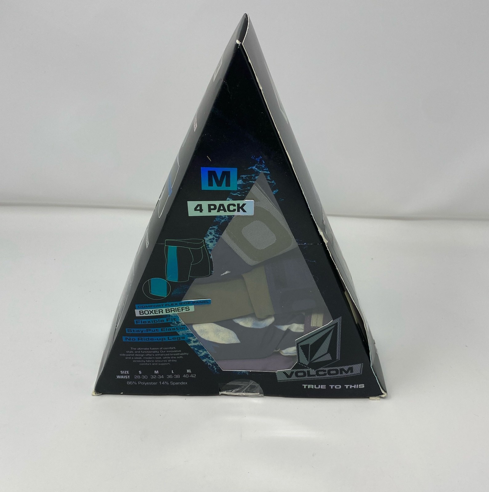 Volcom Men’s Boxer Briefs 4-Pack - Purple/Green/Blue Multi, Size M