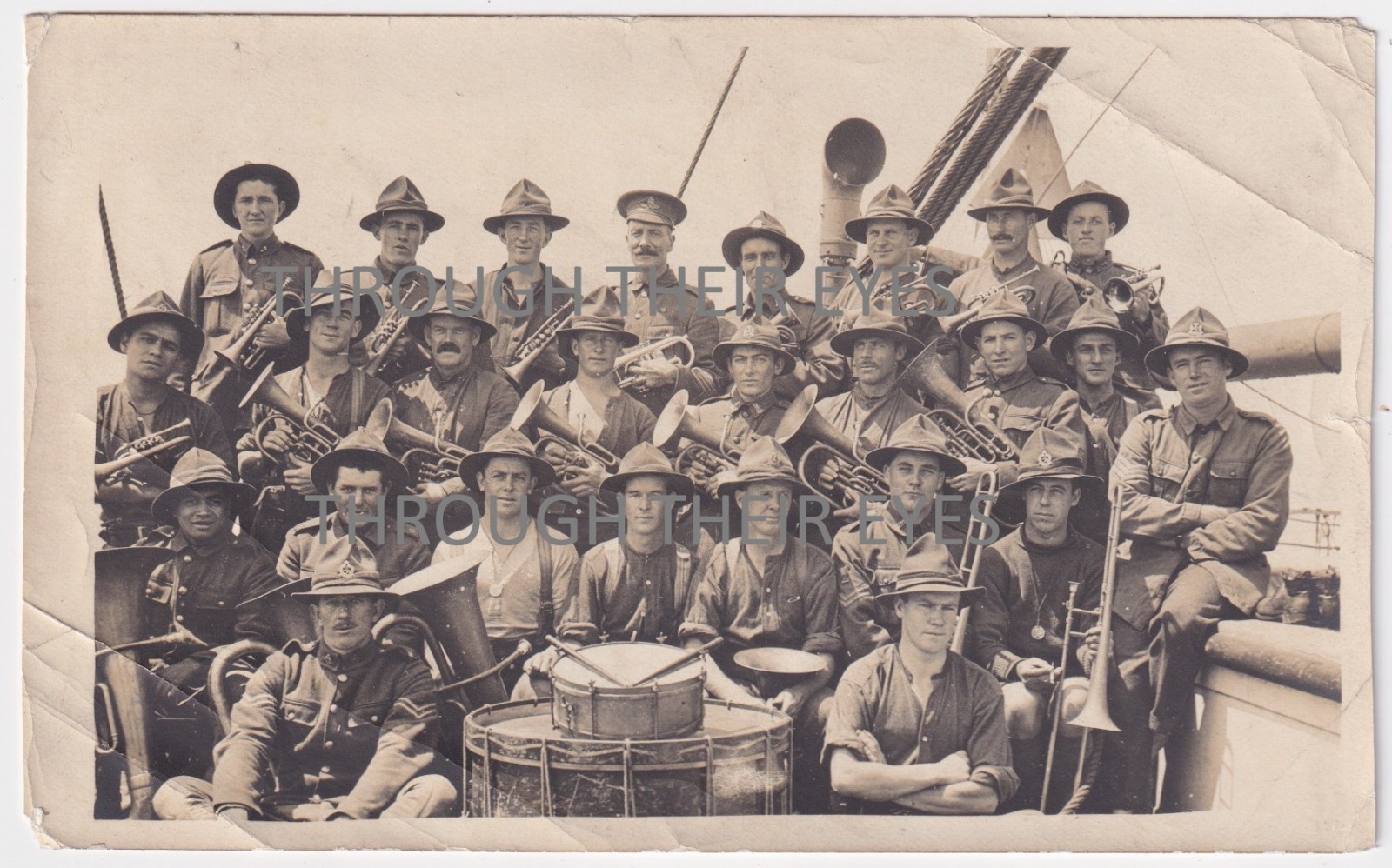 Original WW1 photo Australian Army Bandsmen ANZAC soldiers