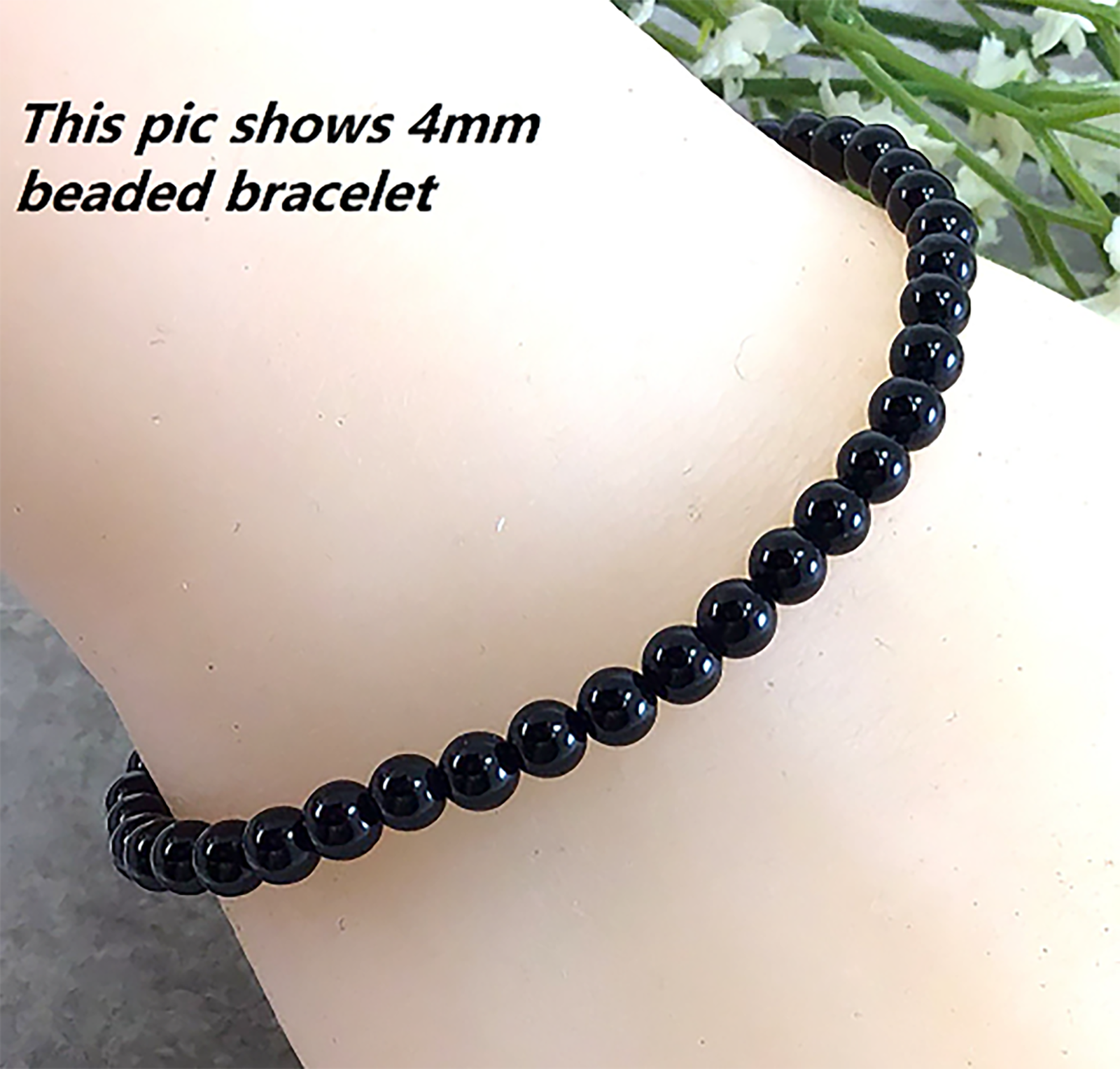 Black Onyx Beads Stretchy Bracelet Healing Gemstone 4mm 6mm 8mm 10mm12mm