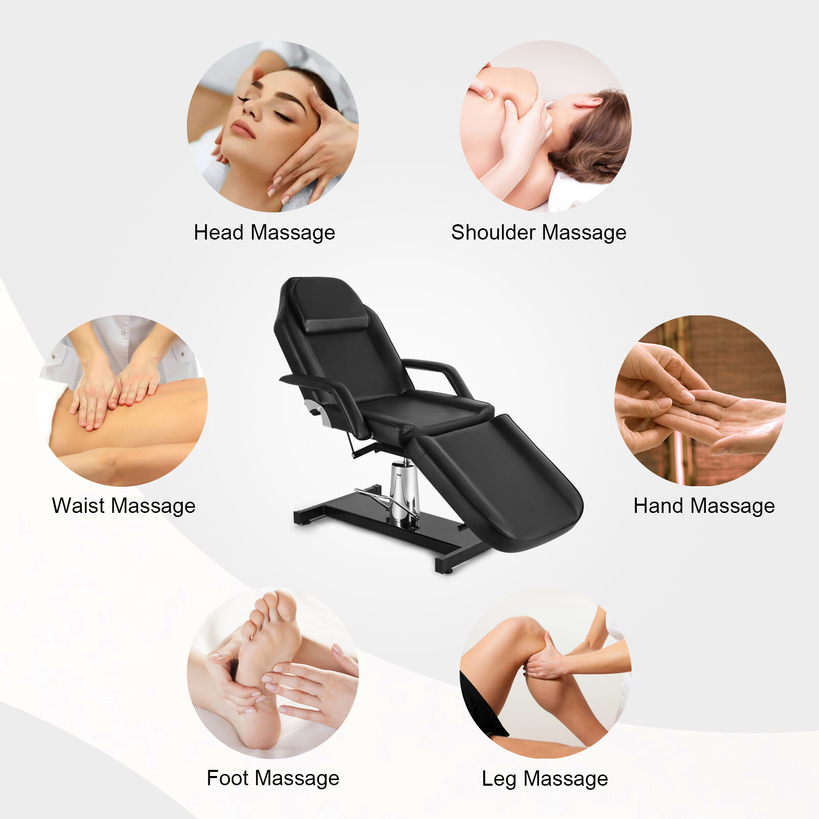 Hydraulic Facial Table Tattoo Chair Adjustable Salon BarberMassage Bed SpaBeauty
