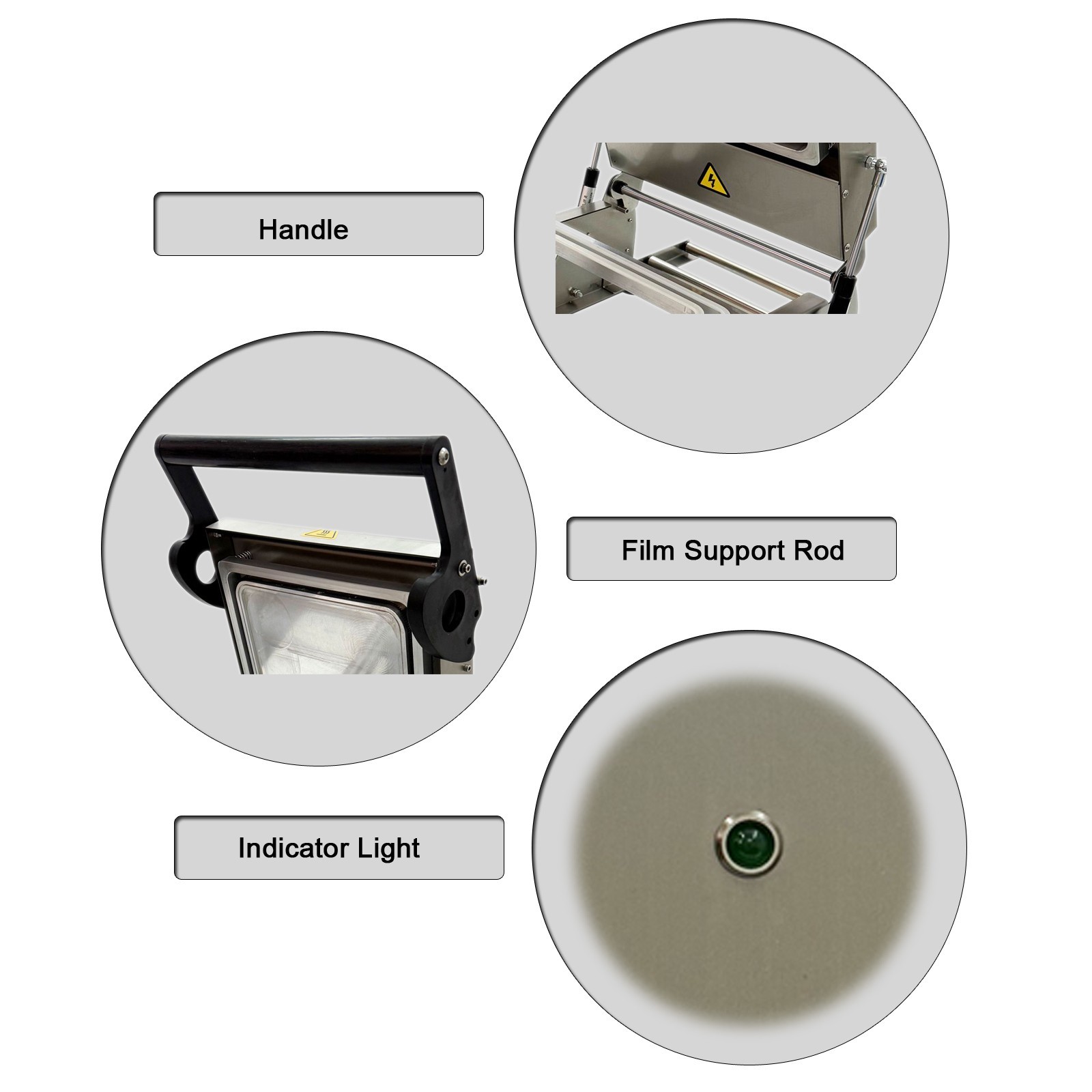110V 0.8kW Manual Plastic Container Sealing Machine 10.2×6.7'' Tray 480 boxes/h