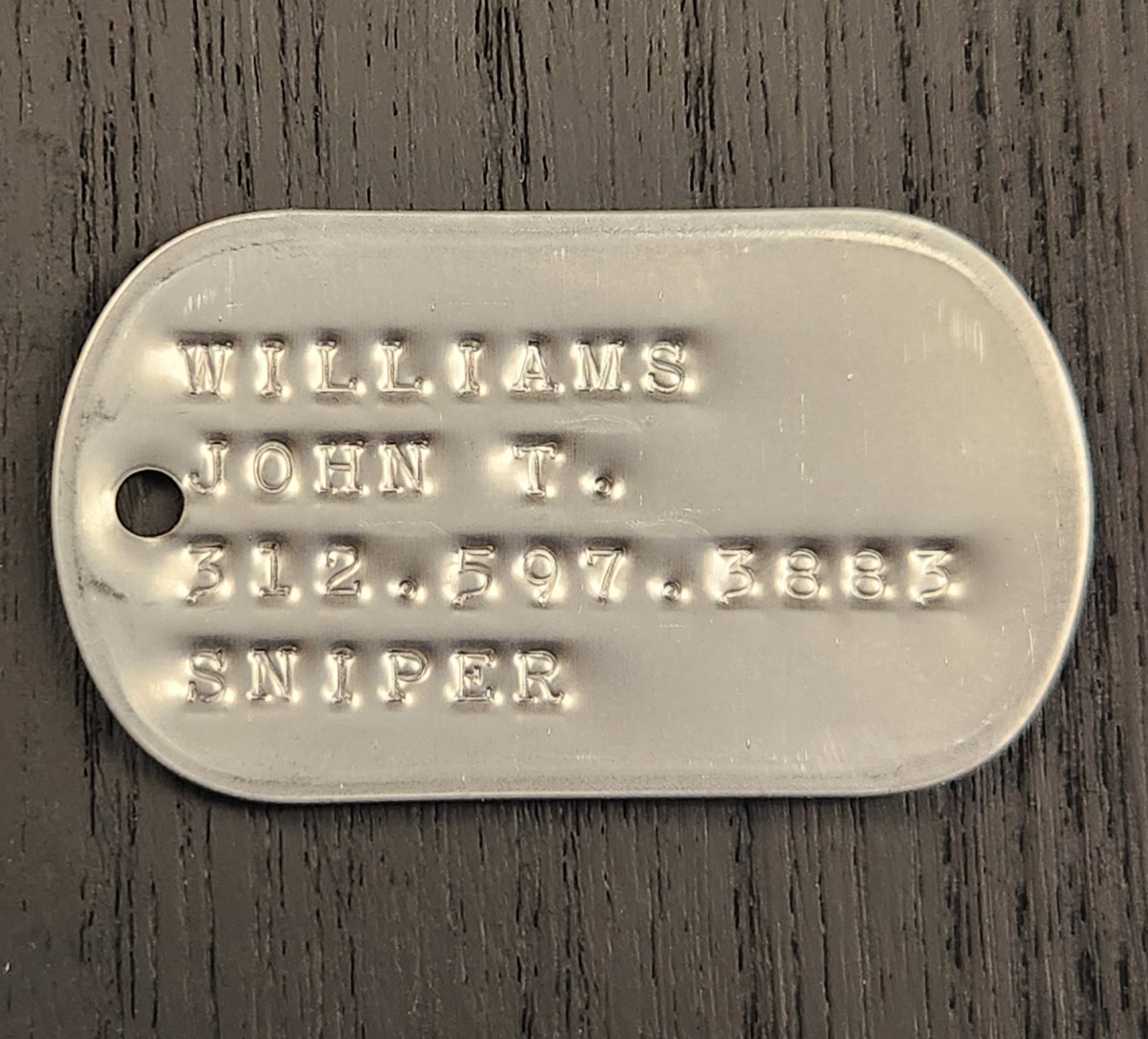 Custom Stamped Military Dog Tag Debossed Vintage Not Engraved Or Embossed WW2