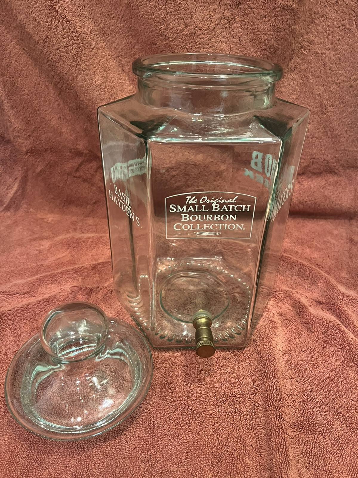 SVE Green Glass Beverage Dispenser 2.5G Bourbon Bookers Knob Creek Baker’s