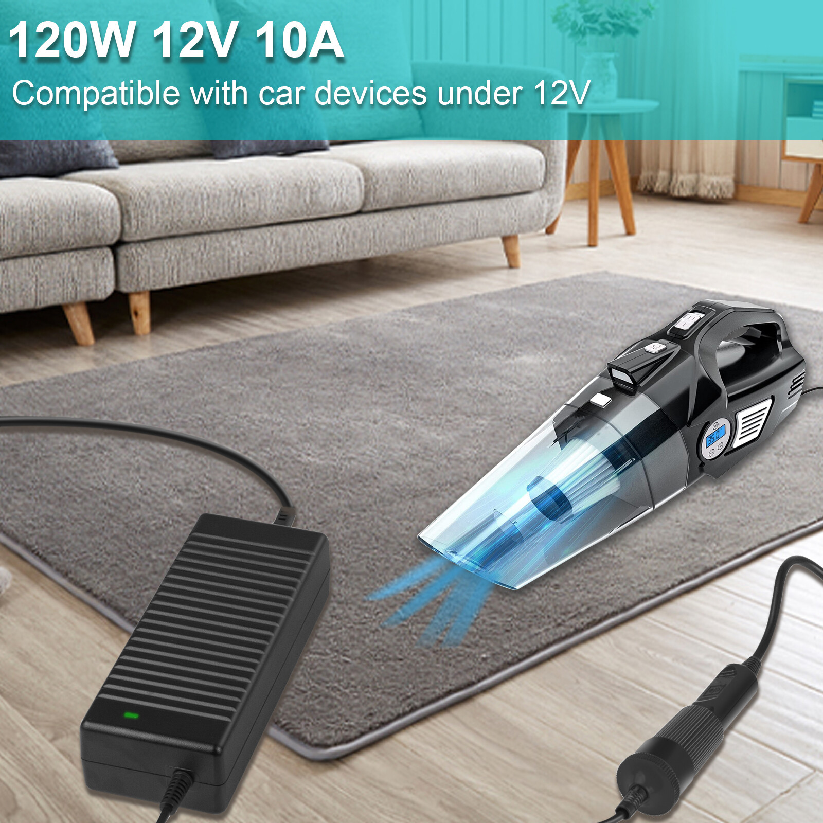 110V AC to 12V Car Cigarette Lighter DC 10A 120W Power Adapter Converter Charger