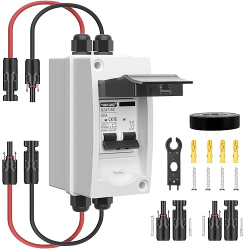Solar Panel Disconnect Switch 40 Amp DC 4 Holes DC 1000V Box & Wire 40A