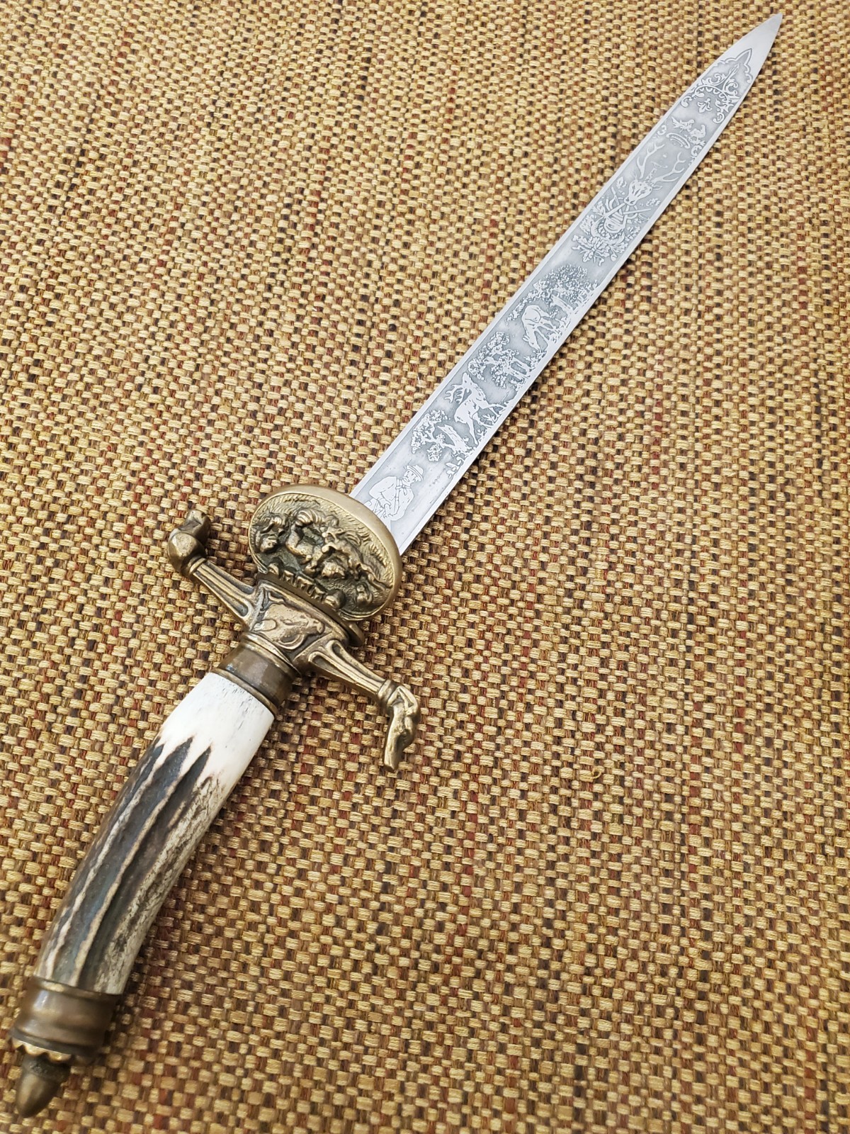 German Weyersberg & Co Solingen Hirschfanger Hunting Dagger"Gott Mit Uns" c.1900