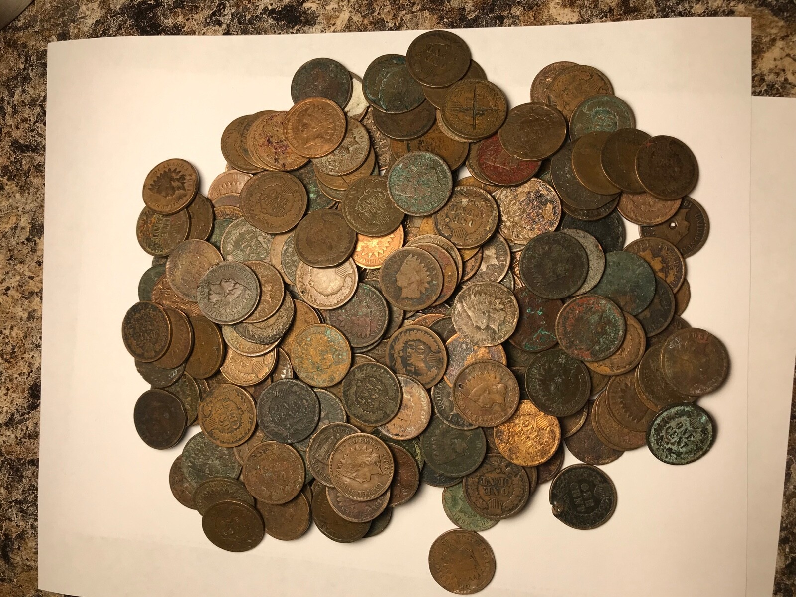 LOT OF 20 Coins Mixed Indian Head Cent Pennies in CULL / JUNK / WORN condition