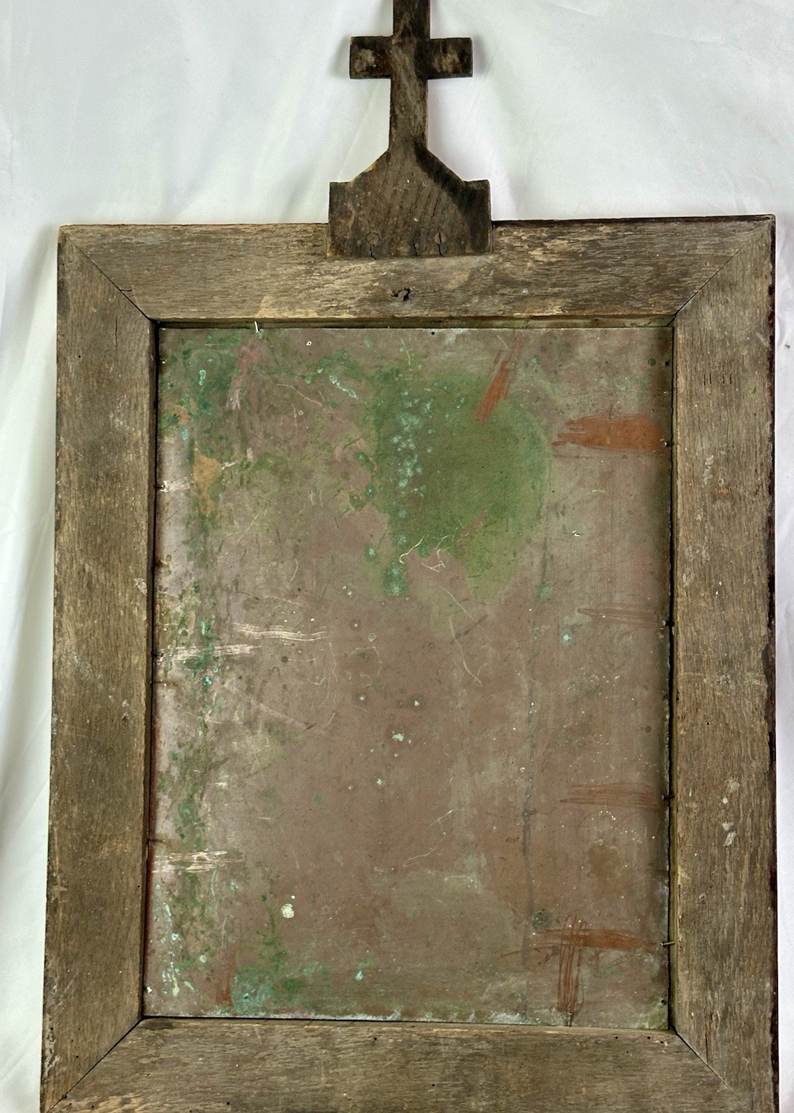 Antique (Late1800’s ) Oil Retablo on Copper , One of ‘14 Stages of The Cross’,