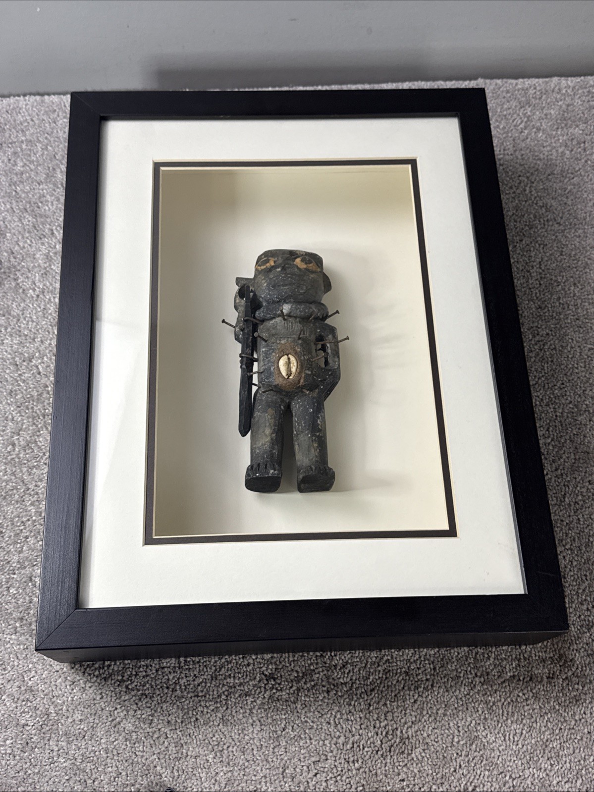Antique African Bakongo Nkisi Nkondi Statue Nail Fetish Congo Africa FRAMED