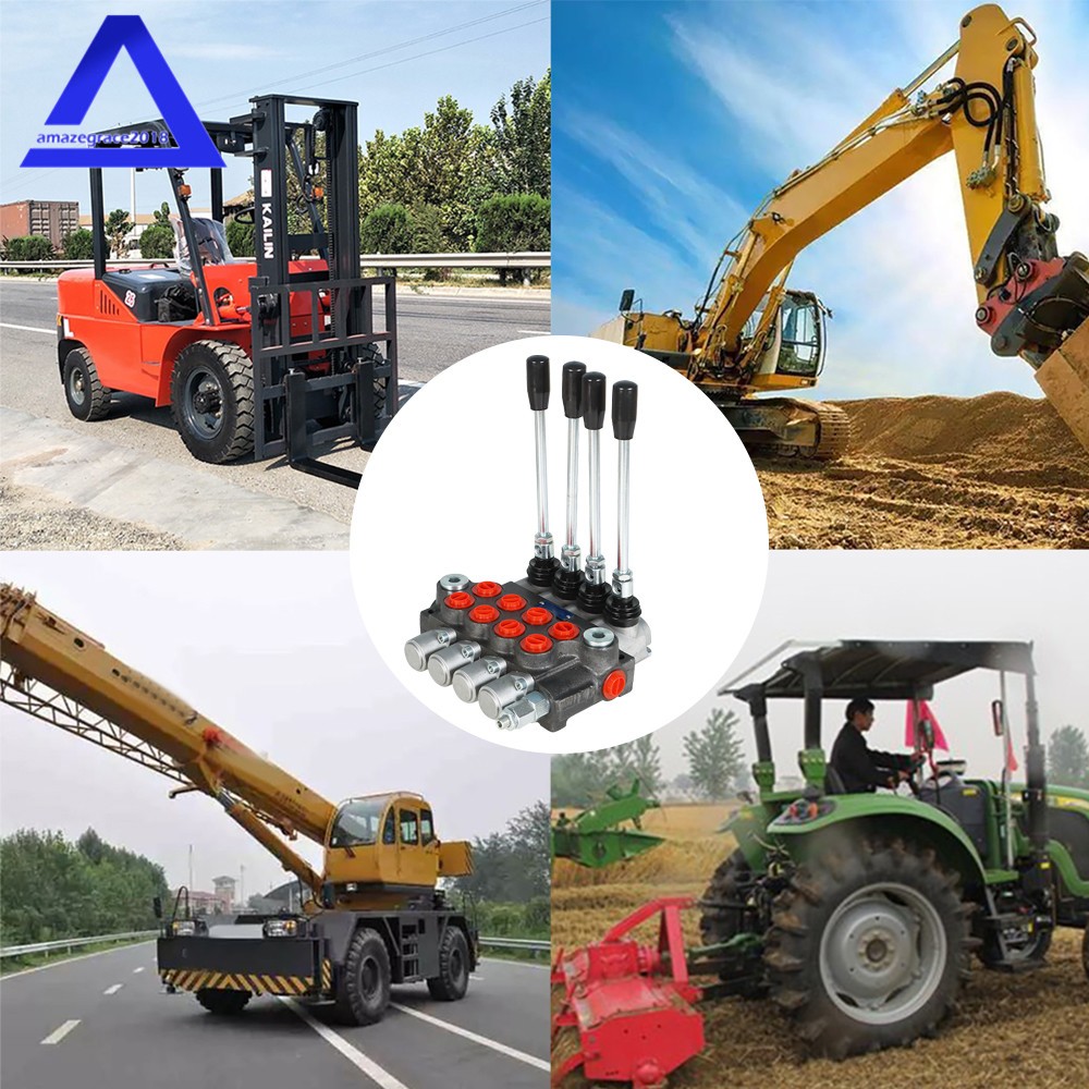 4 Spool Hydraulic Directional Control Valve 11gpm, Double Acting Cylinder BSPP