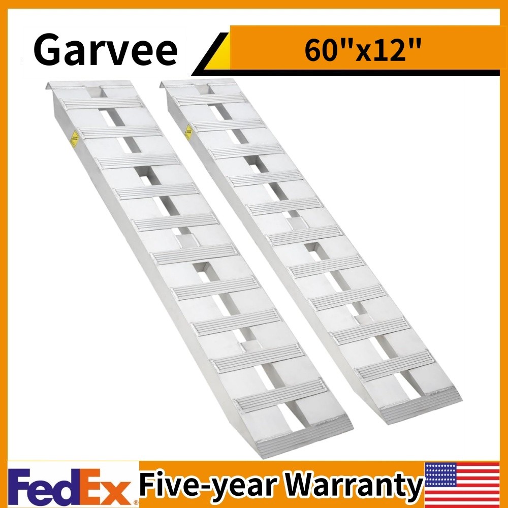 ✔️2PCS Aluminum Trailer Ramps Heavy-Duty Aluminum Loading Ramps 60"x12" 6000 Lbs