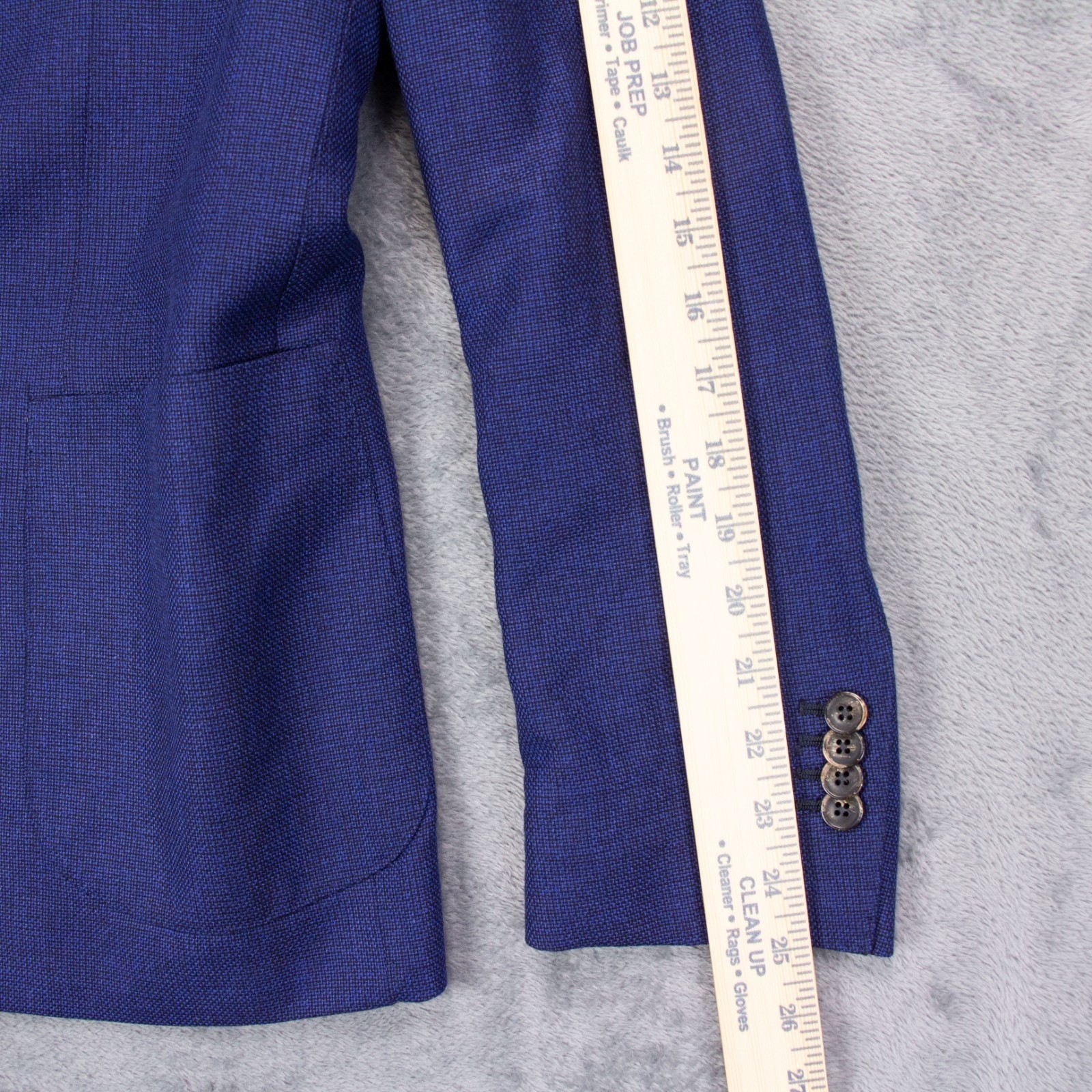 Saks Fifth Ave Silklight Mens 44R Blue Wool Silk Blend Double Breasted Blazer