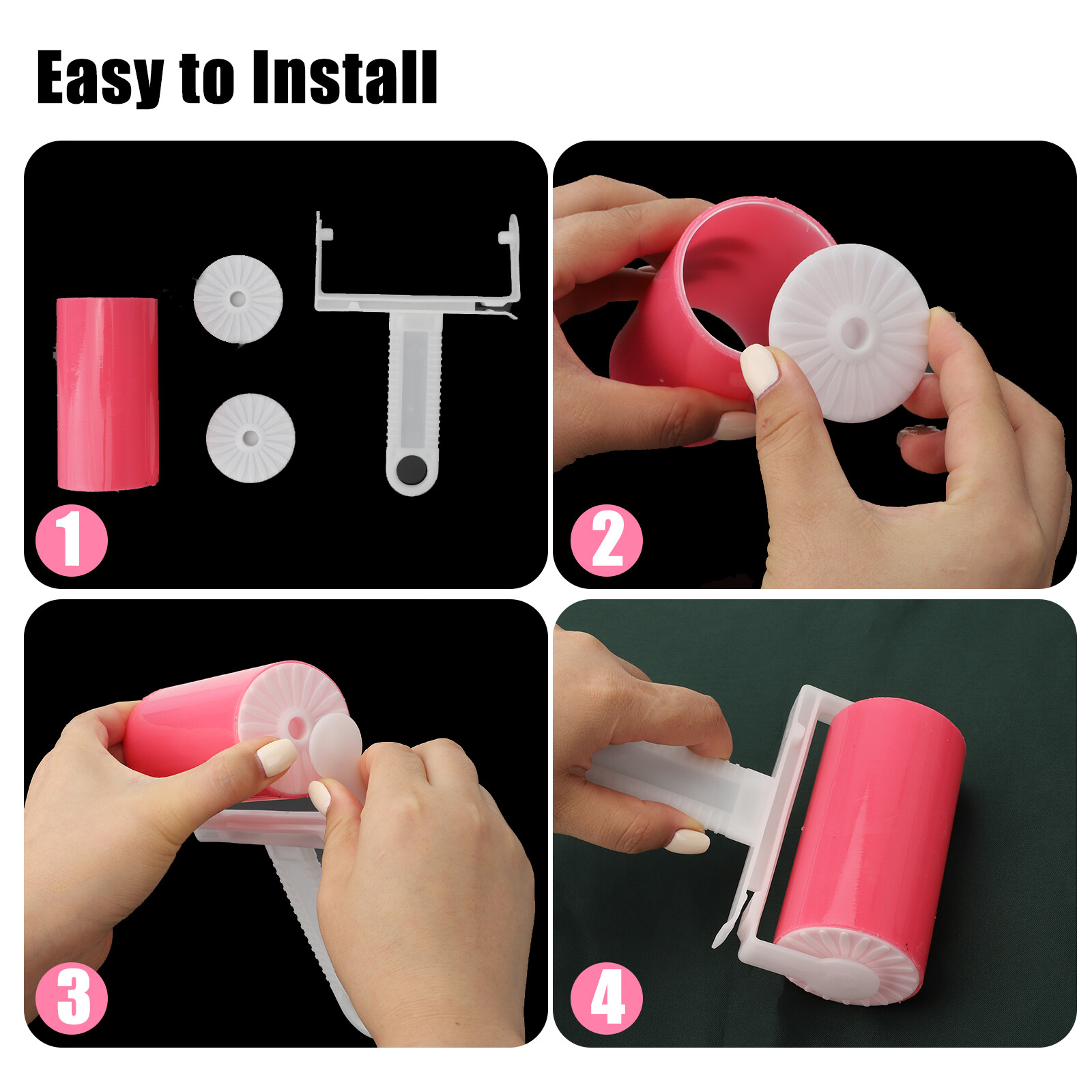 2Pcs Sticky Lint Roller Washable Reusable Hair Remover Portable For Pets Clothes