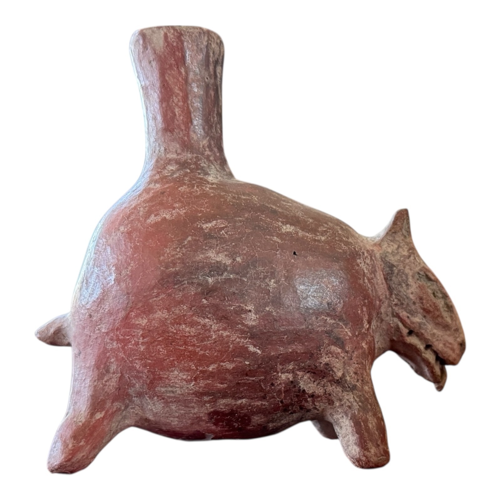 Pre-Columbian Colima Pottery Zoomorphic Dog Effigy Vessel, West Mexico