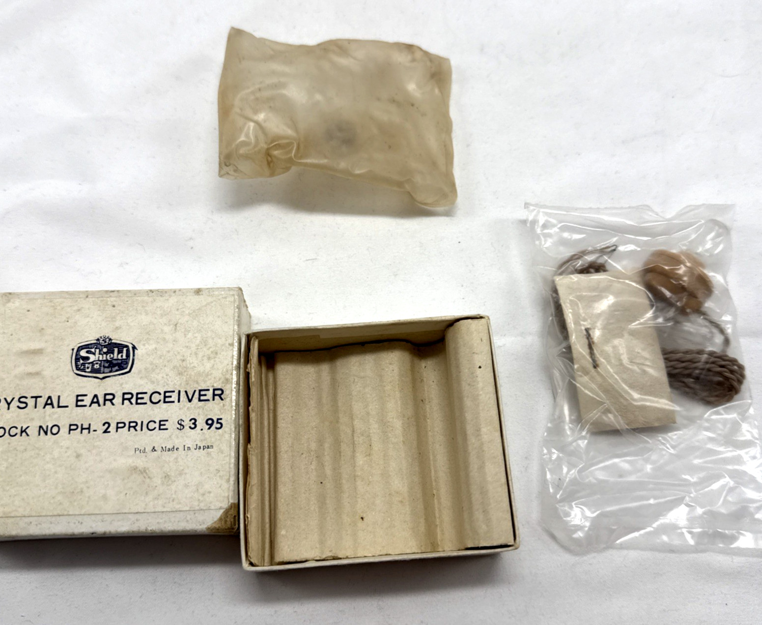 Vintage Shield Crystal Ear Receiver NOS Sealed Japan Earphone