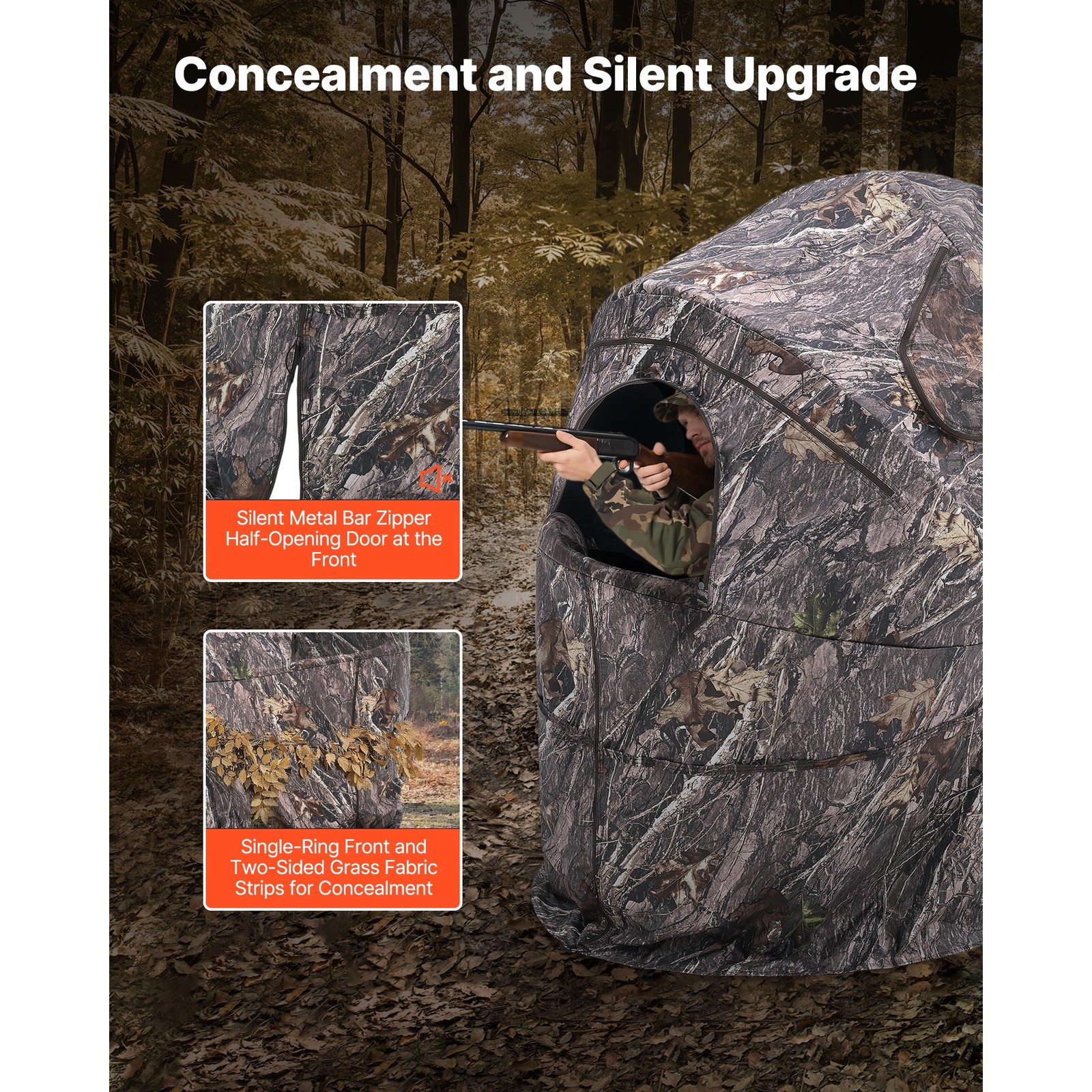 Uimoso Single Person Portable Hunting Blind Ground Deer Duck Blind Carry Bag