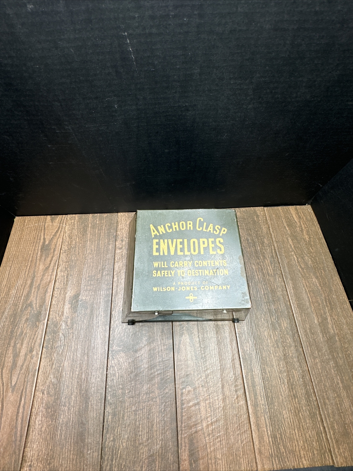 Wilson Jones Envelopes Green Metal Store Display Paper Sorter File Advertising