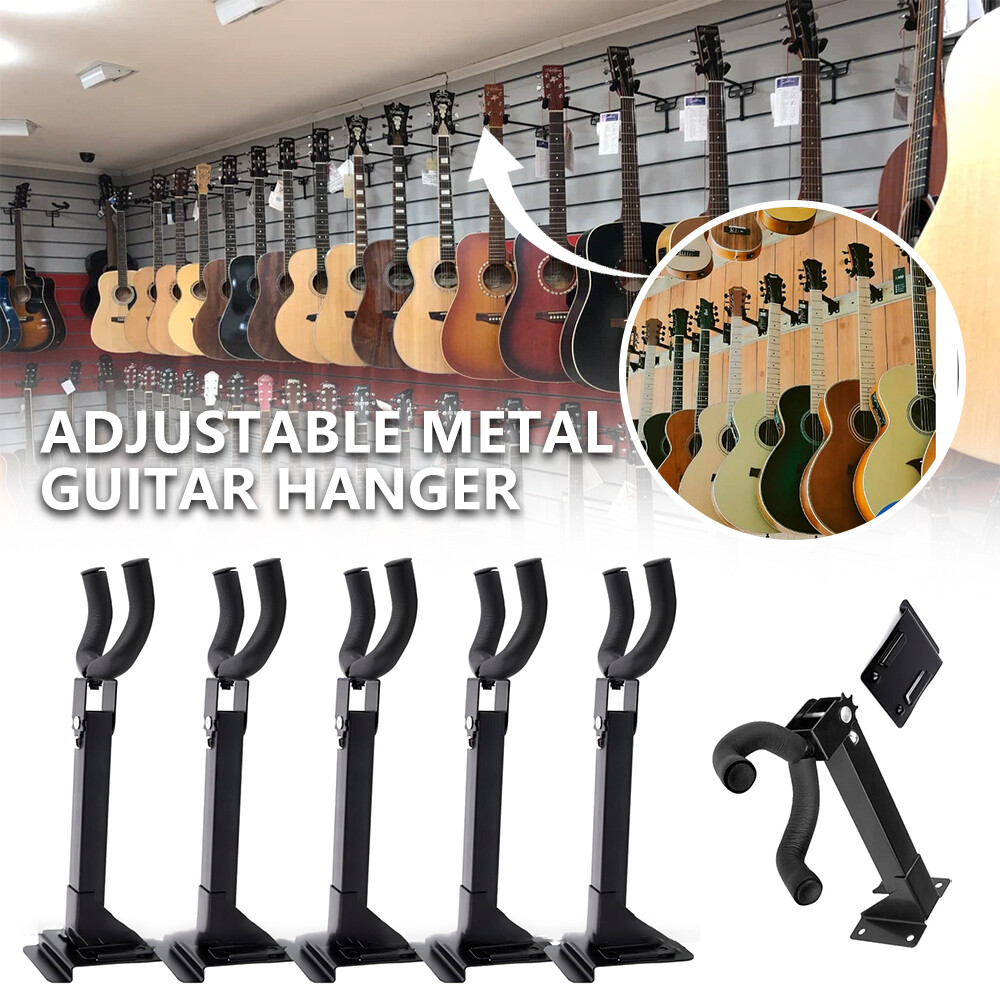 4/6/8/10/12x Guitar Hangers Hook Holder Wall Mount Adjustable w/Slat Wall Adapte