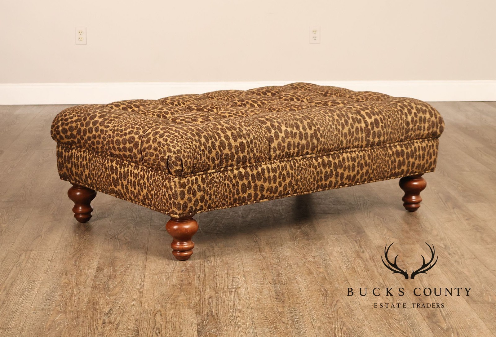 English Regency Style Large Tufted Ottoman