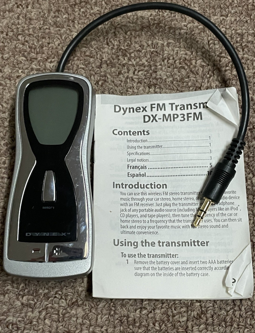 Dynex DX-MP3FM FM Transmitter Play Music Through Your Car