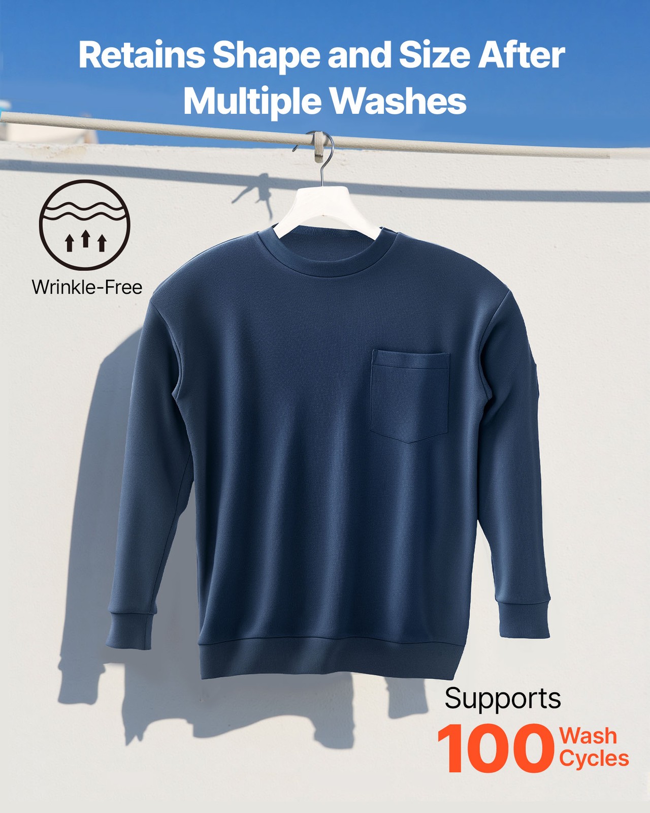 VEVOR FR Shirt Flame Resistant Long Sleeve Workwear for Men Navy Blue M