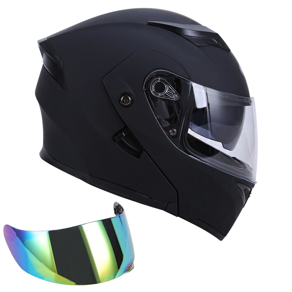 Flip up Modular Full Face Motorcycle Motorcross Motorbike Helmet 2 Visor DOT ATV