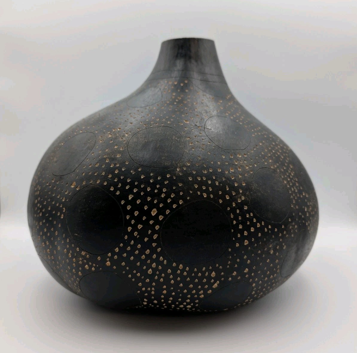 Hand Carved Decorative Painted Gourd African Tribal Folk Art Made In Kenya