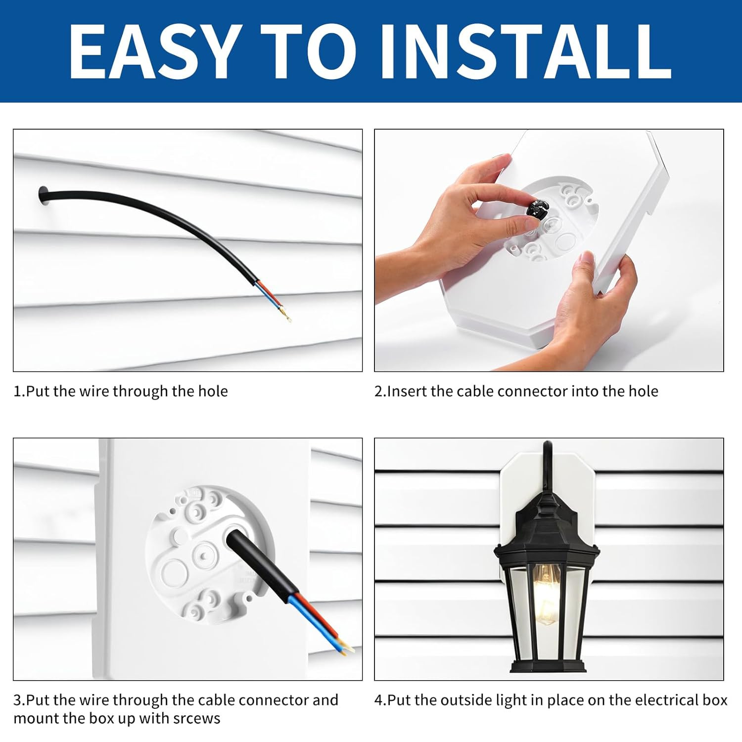 2 Pack Vinyl Siding Mounting Blocks, 8141DBL Vinyl Siding Light Mounting Block w