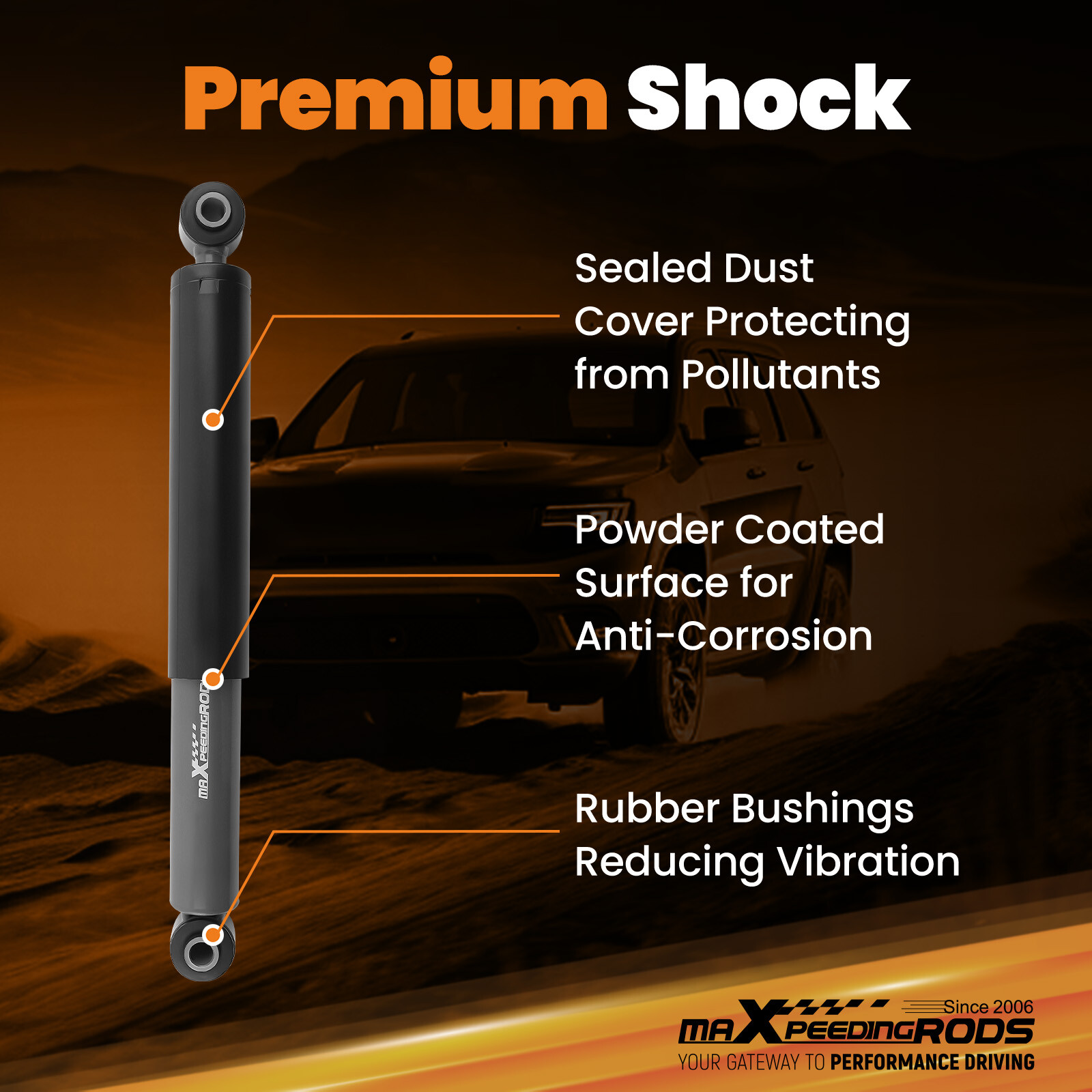 Pair Rear Lowering Shocks 5" - 7" Drop For Chevy Silverado/GMC Sierra 1999-2006