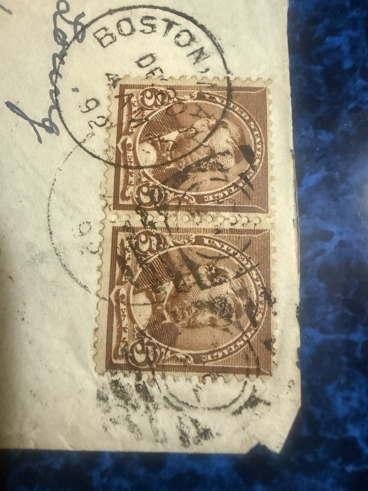 1892 Boston-Weimar Zeppelin Cachet Cover 5¢ Grant Pair $99 BIN