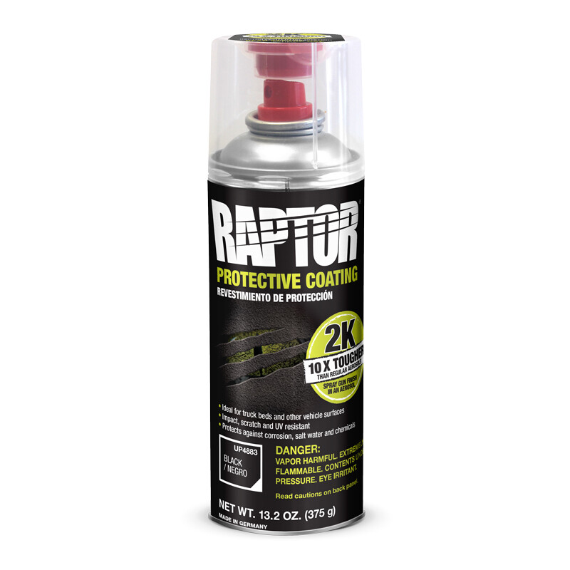 U-Pol Raptor 2K Aerosol Truck Bedliner Protective Coating - Black