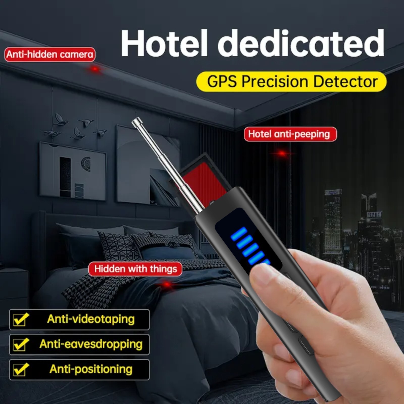 Hidden Camera Detector GPS Tracker Finder Anti Spy Bug Privacy Protection Device